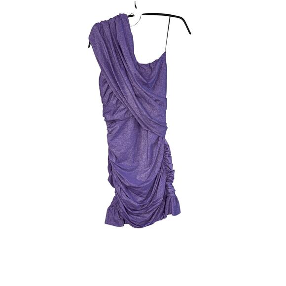 Redemption NWT Lurex One-Shoulder Ruched Dress in Lilac Size IT 40/US 6 - Picture 2 of 9